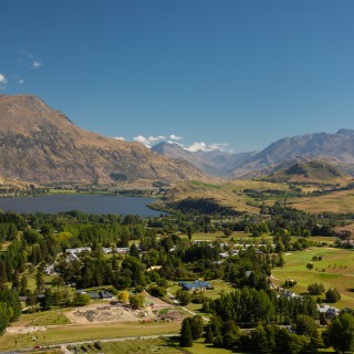 View of Lake Hayes and Millbrook Resort from Feehly Hill, Arrowtown